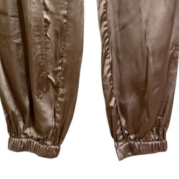 SHE + SKY Satin Jogger Pants SZ Small Metallic Shiny High‎ Rise - Picture 9 of 11